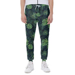 Monstera Palm Leaves Pattern Print Scuba Joggers