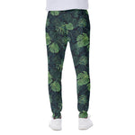 Monstera Palm Leaves Pattern Print Scuba Joggers