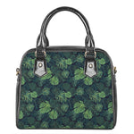 Monstera Palm Leaves Pattern Print Shoulder Handbag