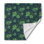 Monstera Palm Leaves Pattern Print Silk Bandana