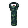 Monstera Palm Leaves Pattern Print Single Neoprene Wine Tote