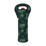 Monstera Palm Leaves Pattern Print Single Neoprene Wine Tote