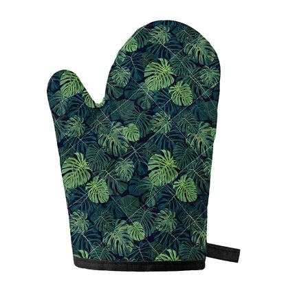 Monstera Palm Leaves Pattern Print Single Oven Mitt
