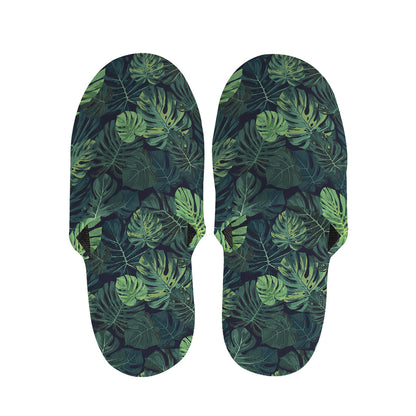 Monstera Palm Leaves Pattern Print Slippers