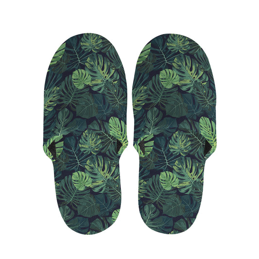 Monstera Palm Leaves Pattern Print Slippers