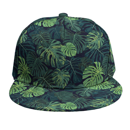 Monstera Palm Leaves Pattern Print Snapback Cap