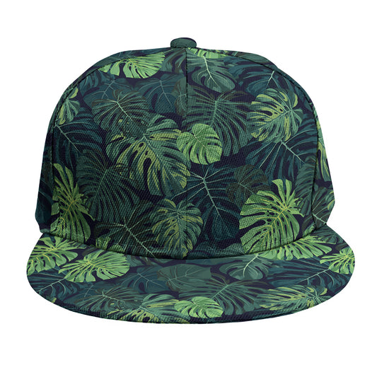 Monstera Palm Leaves Pattern Print Snapback Cap