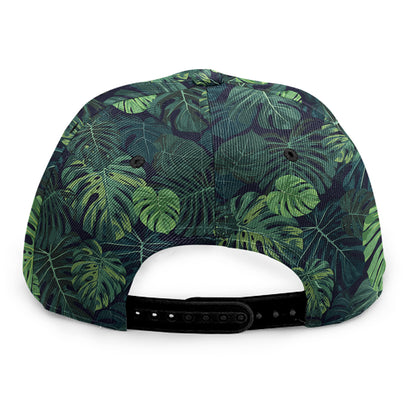 Monstera Palm Leaves Pattern Print Snapback Cap