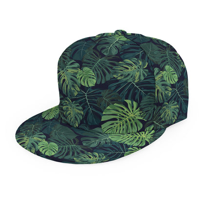 Monstera Palm Leaves Pattern Print Snapback Cap