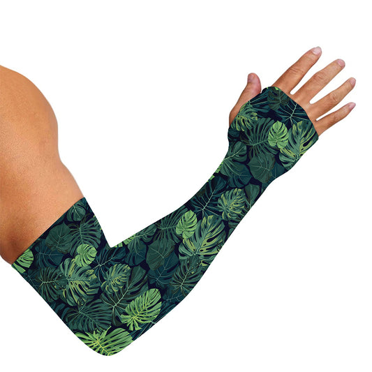 Monstera Palm Leaves Pattern Print Sun Protection Arm Sleeves