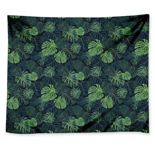 Monstera Palm Leaves Pattern Print Tapestry