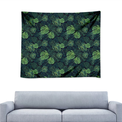 Monstera Palm Leaves Pattern Print Tapestry
