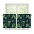 Monstera Palm Leaves Pattern Print Tier Curtains