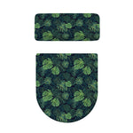 Monstera Palm Leaves Pattern Print Toilet Lid And Tank Cover Set