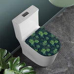 Monstera Palm Leaves Pattern Print Toilet Lid Cover