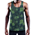 Monstera Palm Leaves Pattern Print Men's Workout Tank Top