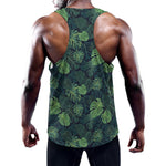 Monstera Palm Leaves Pattern Print Training Tank Top