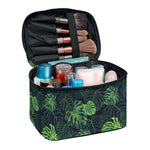 Monstera Palm Leaves Pattern Print Travel Makeup Bag