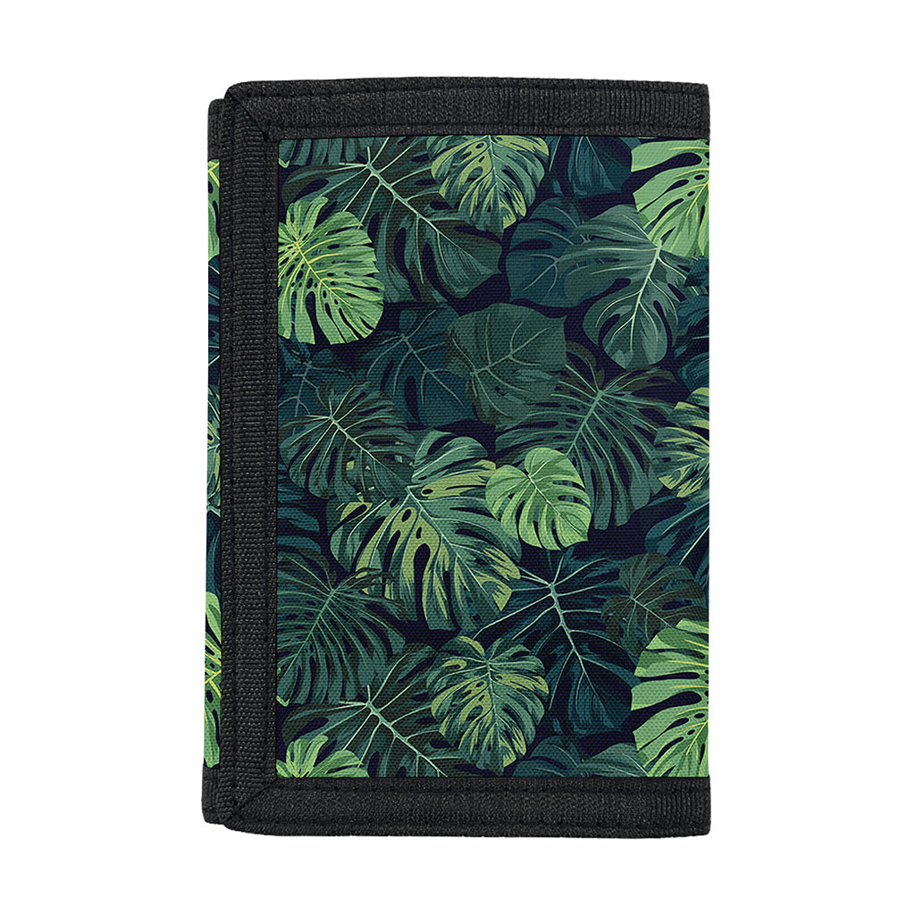 Monstera Palm Leaves Pattern Print Trifold Wallet