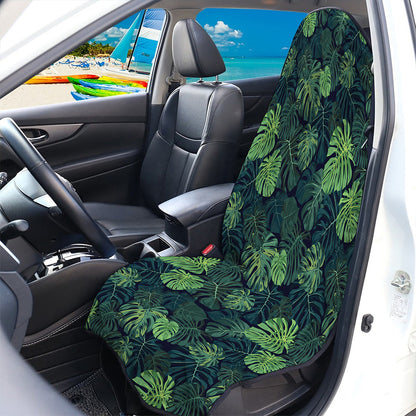 Monstera Palm Leaves Pattern Print Waterproof Car Seat Cover