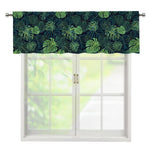 Monstera Palm Leaves Pattern Print Window Valance