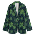 Monstera Palm Leaves Pattern Print Women's Blazer
