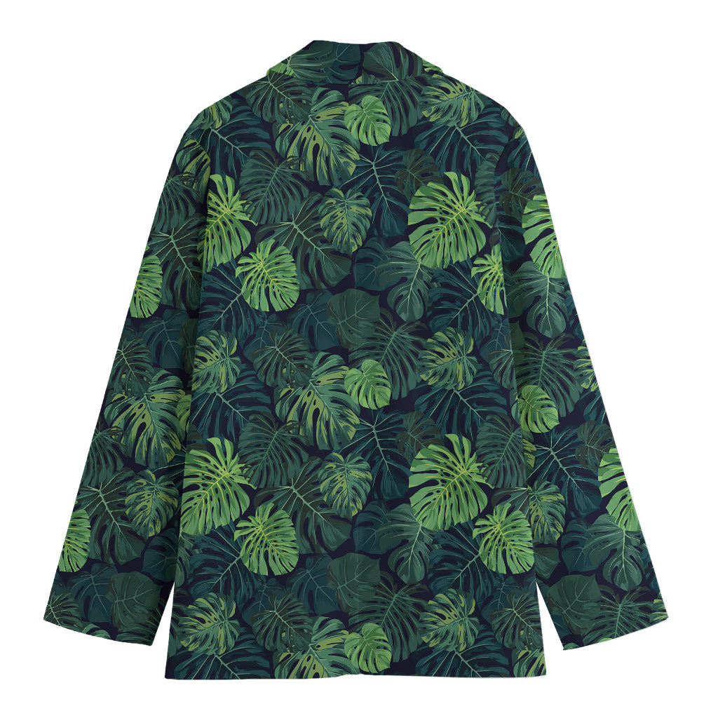 Monstera Palm Leaves Pattern Print Women's Blazer