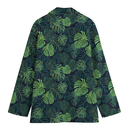 Monstera Palm Leaves Pattern Print Women's Blazer