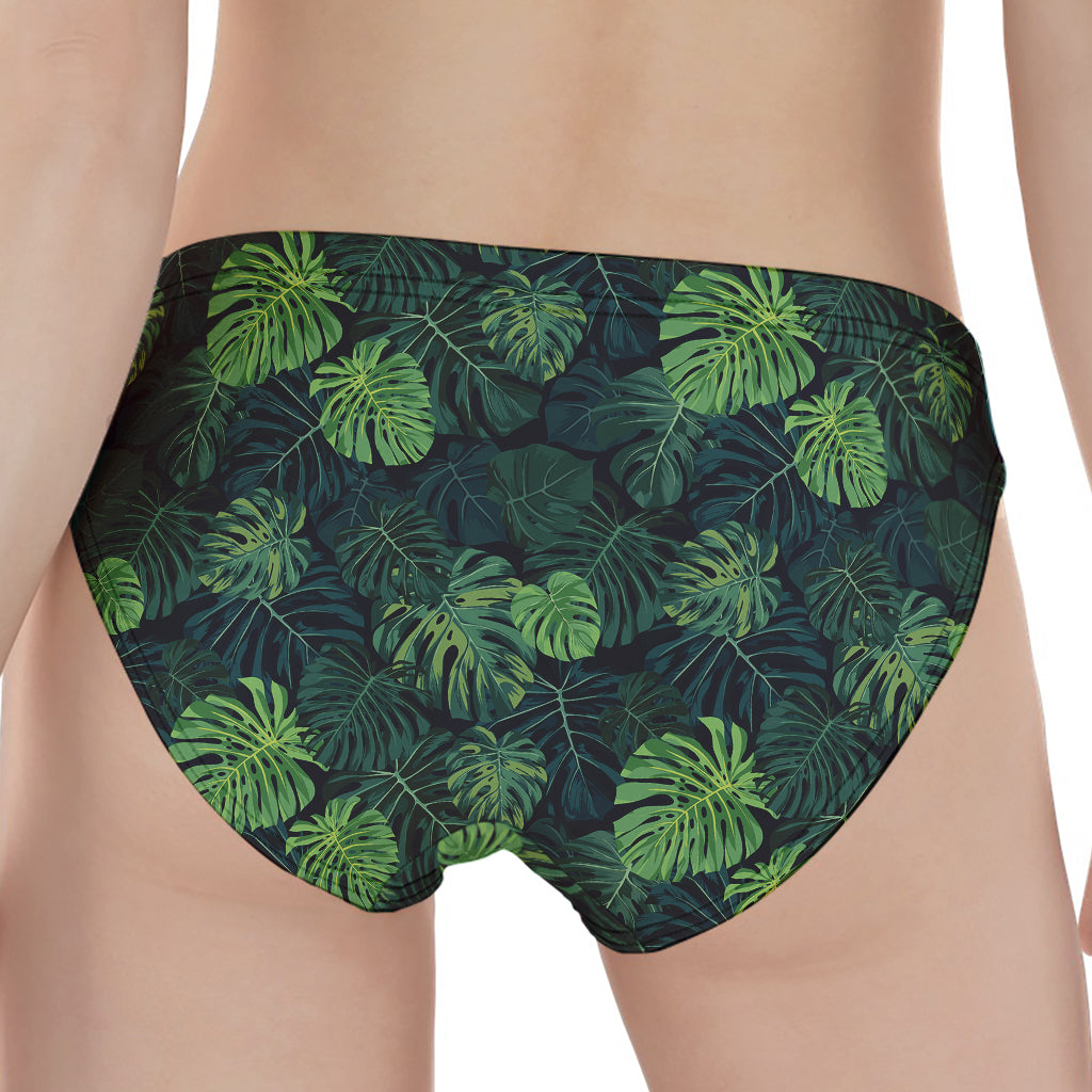 Monstera Palm Leaves Pattern Print Women's Panties