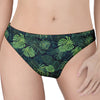 Monstera Palm Leaves Pattern Print Women's Thong