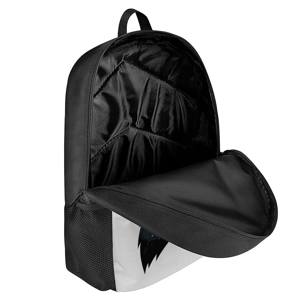 Moon And Stars Wolf Spirit Print 17 Inch Backpack
