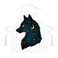 Moon And Stars Wolf Spirit Print Adjustable Apron