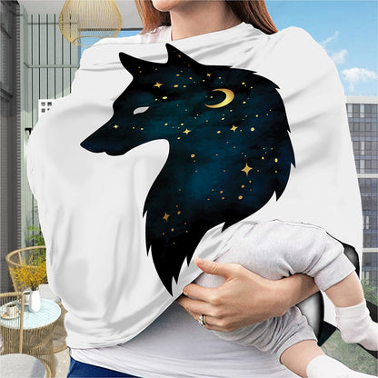 Moon And Stars Wolf Spirit Print Baby Seat Cover