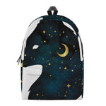 Moon And Stars Wolf Spirit Print Backpack
