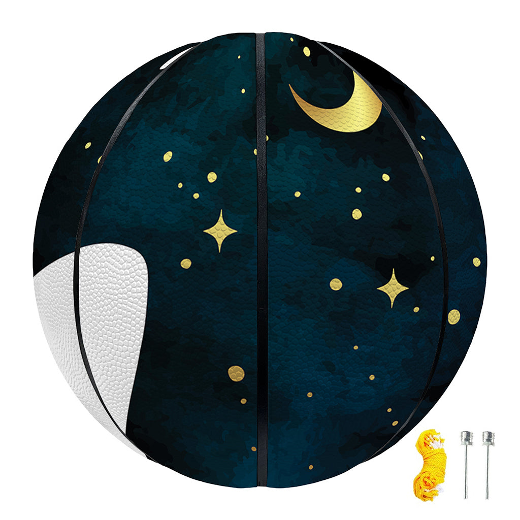 Moon And Stars Wolf Spirit Print Basketball