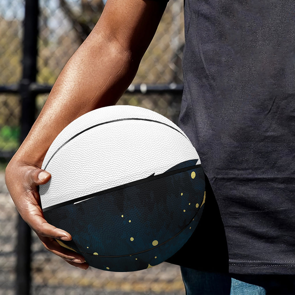 Moon And Stars Wolf Spirit Print Basketball