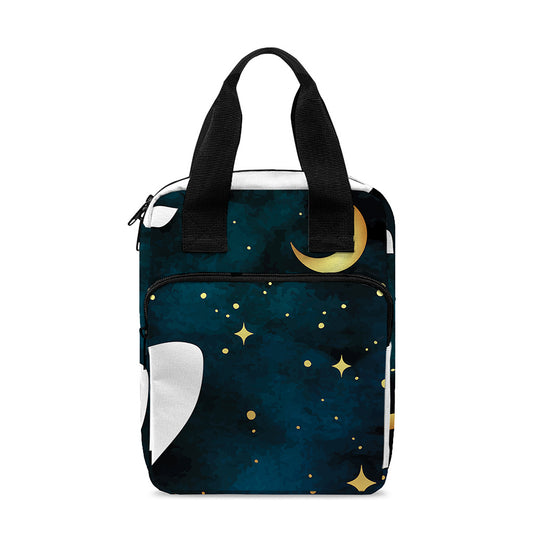 Moon And Stars Wolf Spirit Print Bible Tote Bag