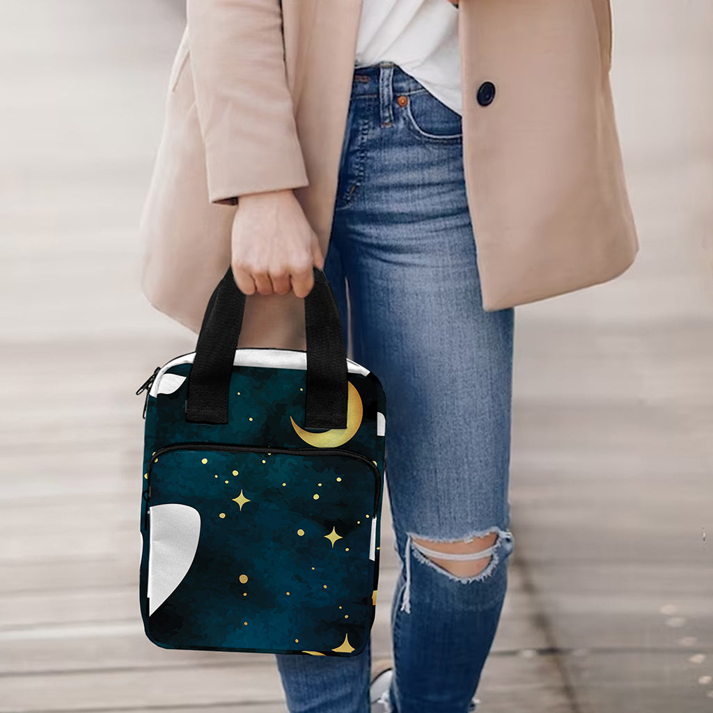 Moon And Stars Wolf Spirit Print Bible Tote Bag