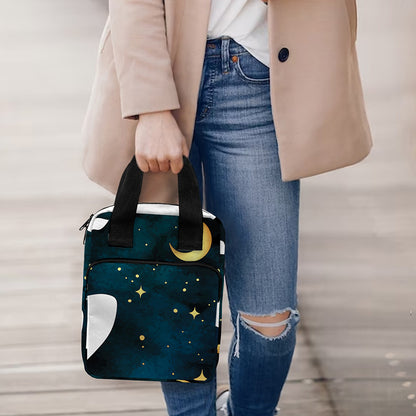 Moon And Stars Wolf Spirit Print Bible Tote Bag