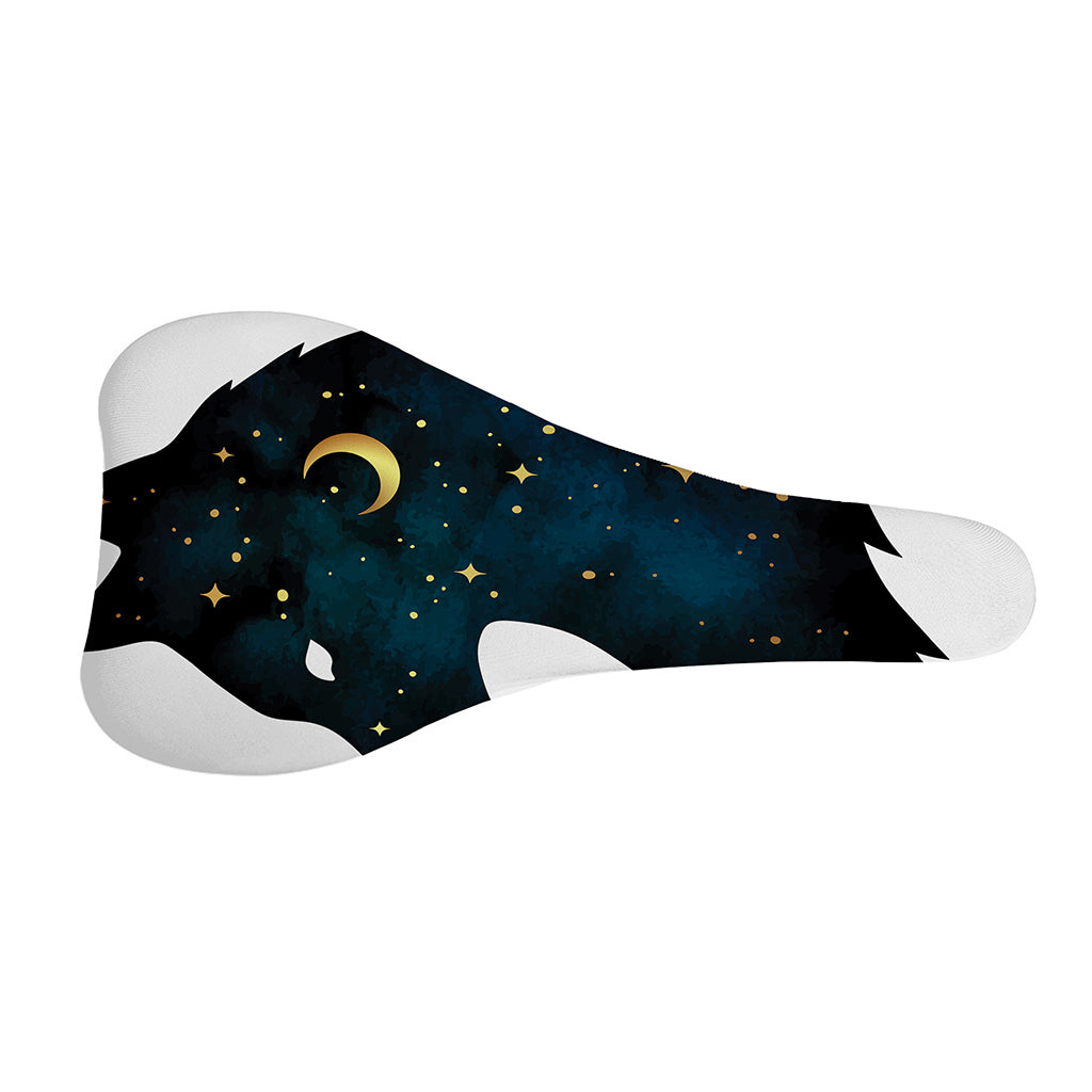 Moon And Stars Wolf Spirit Print Bicycle Seat Cover