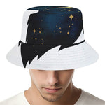 Moon And Stars Wolf Spirit Print Bucket Hat