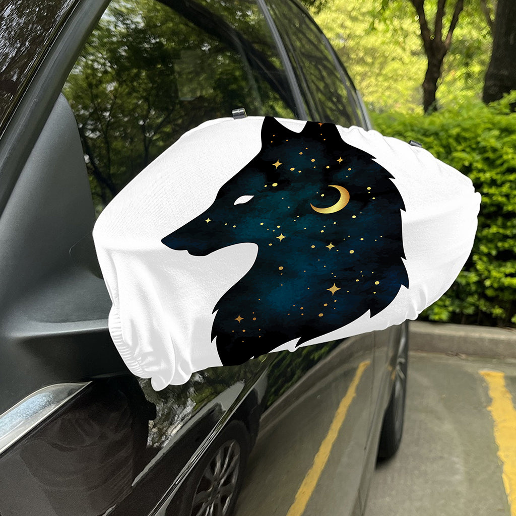 Moon And Stars Wolf Spirit Print Car Side Mirror Covers