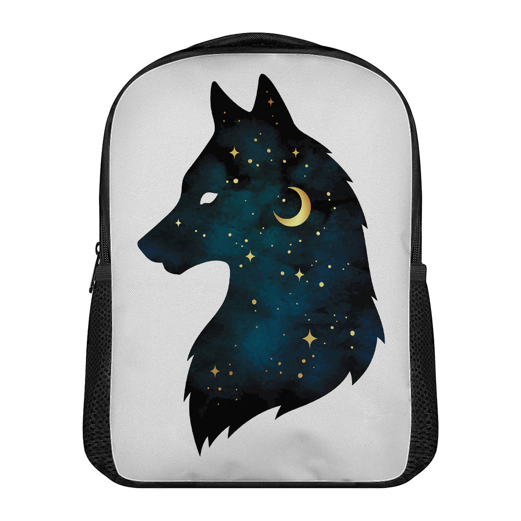 Moon And Stars Wolf Spirit Print Casual Backpack