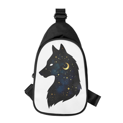 Moon And Stars Wolf Spirit Print Chest Bag
