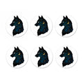 Moon And Stars Wolf Spirit Print Coaster Set