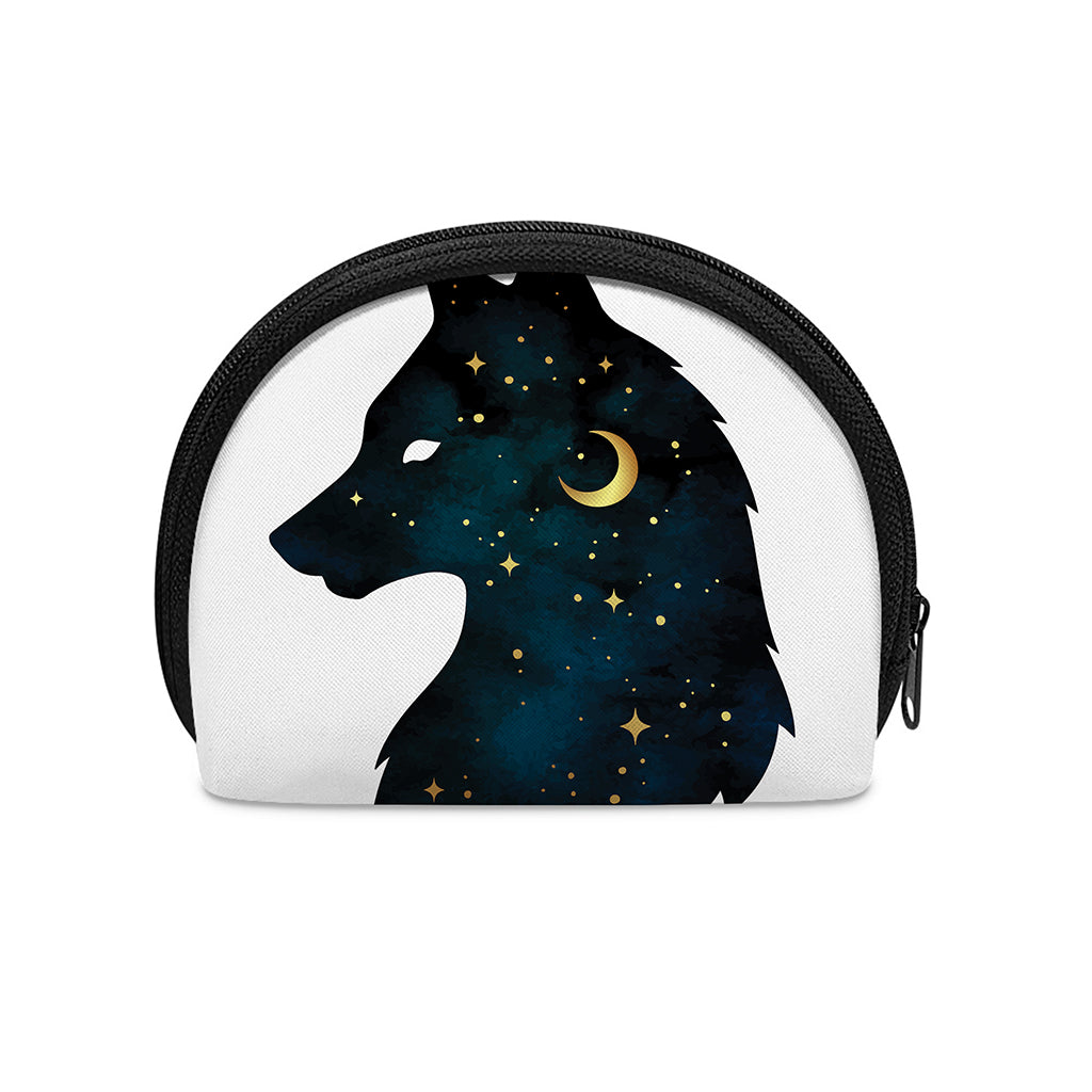 Moon And Stars Wolf Spirit Print Coin Purse