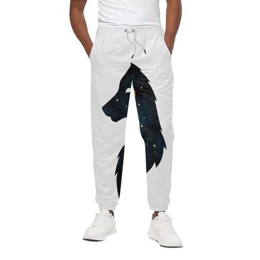 Moon And Stars Wolf Spirit Print Cotton Pants