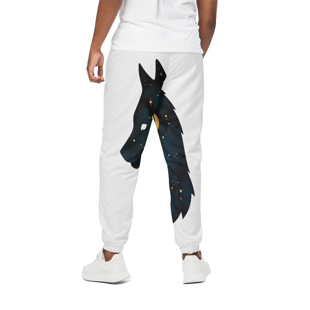Moon And Stars Wolf Spirit Print Cotton Pants