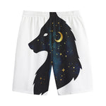 Moon And Stars Wolf Spirit Print Cotton Shorts