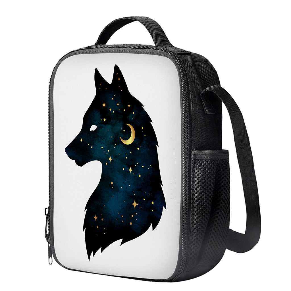 Moon And Stars Wolf Spirit Print Crossbody Lunch Bag